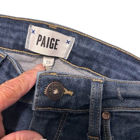 Paige Verdugo Ankle Cropped Raw Step Hem Jeans Sz 25 - Picture 8 of 15